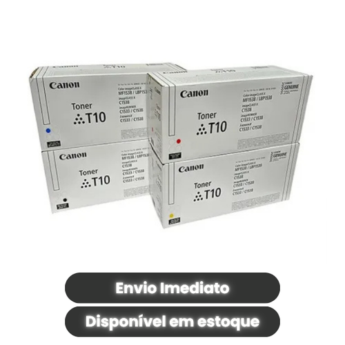 Kit Toner Canon T10 Original CMYK para imageCLASS X MF1538C e LBP1538C | Preto, Ciano, Magenta e Amarelo |