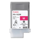 Cartucho de Tinta Canon PFI-102M Magenta Original 130ml para Plotter imagePROGRAF iPF500, iPF700 e iPF710 – Código 0897B001AA