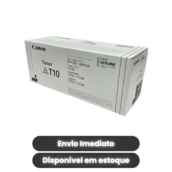 Toner Canon T10 Preto Original 4566C001AA para imageCLASS X MF1538C e LBP1538C | Rendimento 13.000 Páginas