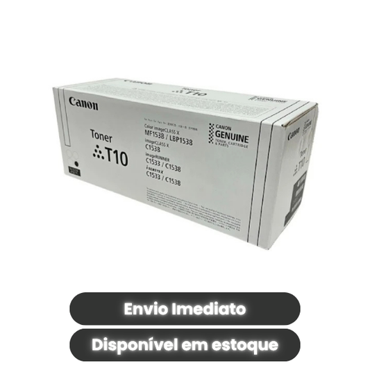 Toner Canon T10 Preto Original 4566C001AA para imageCLASS X MF1538C e LBP1538C | Rendimento 13.000 Páginas