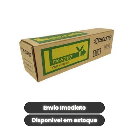 Toner Kyocera TK-5207Y Yellow Original 1T02R5AUS0 para TASKalfa 356ci e 358ci – Rendimento de 12.000 Páginas