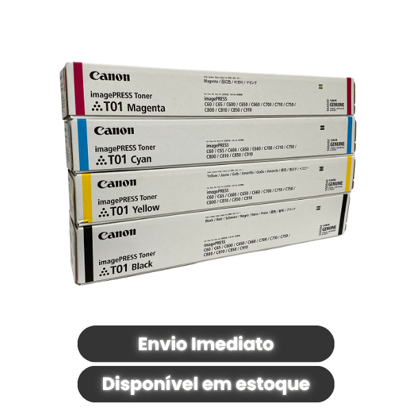 Kit Toner Canon ORIGINAL iPR T01 Original | Kit Completo 4 Cores CMYK | iPR C60, C700, C800, C850 e C910