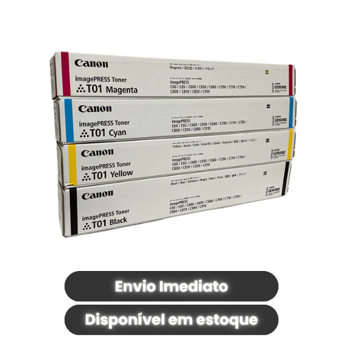 Kit Toner Canon ORIGINAL iPR T01 Original | Kit Completo 4 Cores CMYK | iPR C60, C700, C800, C850 e C910